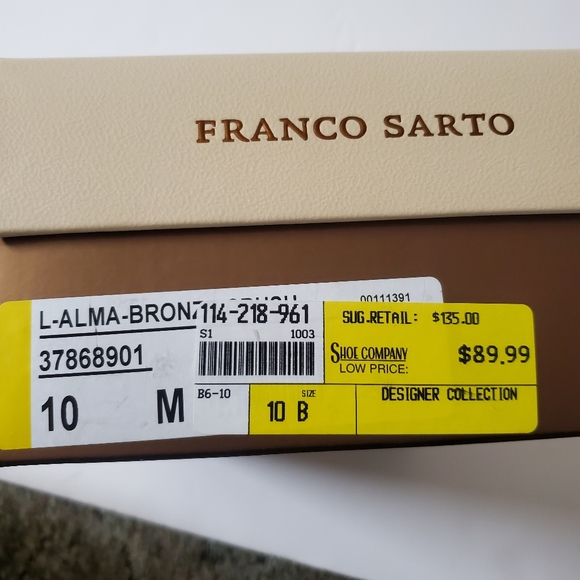Franco Sarto Bronze Strappy Heels Size 10 - Picture 7 of 7